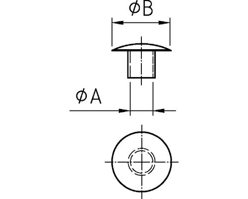 Technický výkres záslepky s rozměry