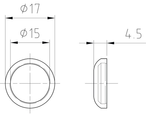 Technický nákres kroužku s rozměry