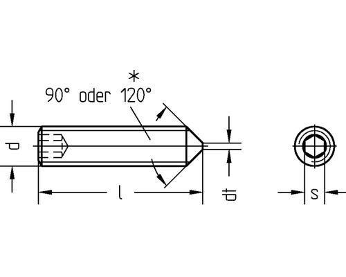 Technický nákres šestihranného šroubu