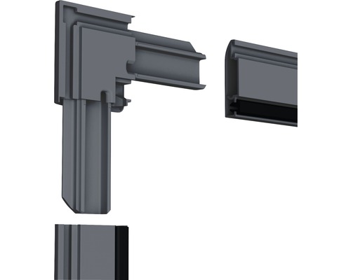 Detail rohového spoje a profilu rámu