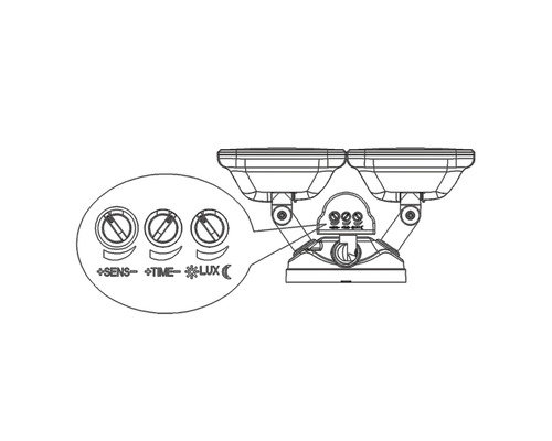 Indikátor nastavení pro pohybový senzor se Sens, Time a Lux