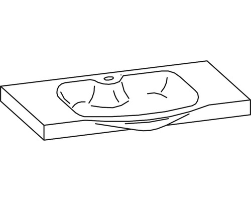 Deska umyvadla se zapuštěným umyvadlem