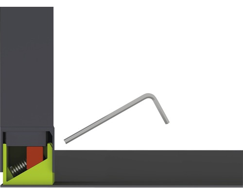 Imbusový klíč vedle rohového kování