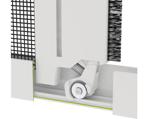 Detail rolovací sítě proti hmyzu s rolovacím mechanismem