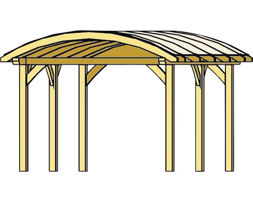 Dřevěný zahradní altán s klenutou střechou