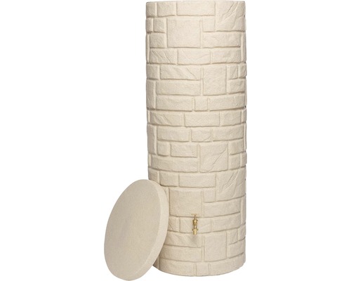 Nádrž na dešťovou vodu se vzorem cihel a kohoutkem