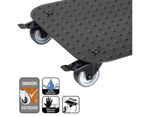 Transportní vozík s kolečky a brzdou