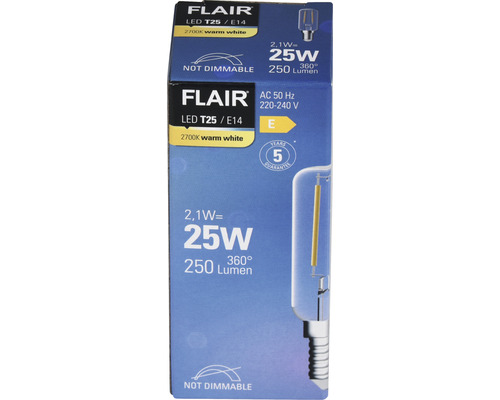 Balení žárovky Flair LED T25/E14, nestmívatelná