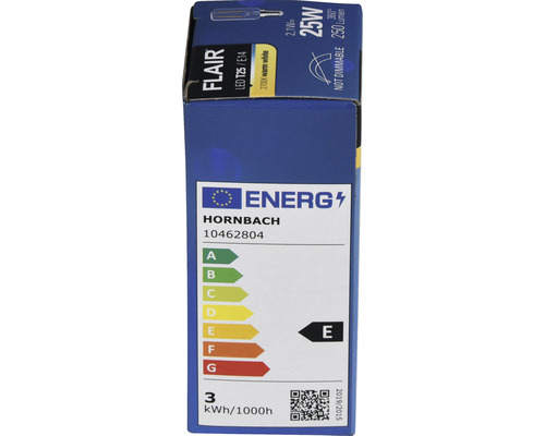 Balení LED žárovky Flair T25 E14, nestmívatelná