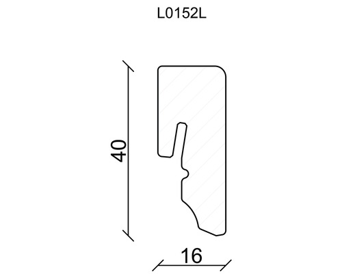 Nákres profilu o rozměrech 40 x 16 mm