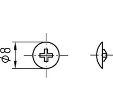 Technický výkres zápustného šroubu o průměru 8 milimetrů