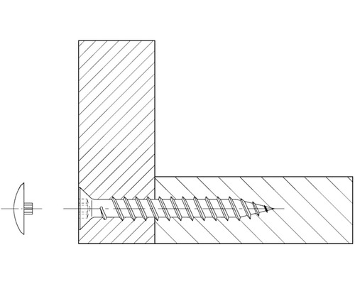 Schéma dřevěného spoje se šroubem