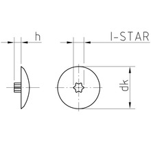 Technický nákres šroubu I-Star s rozměry