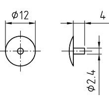 Technický výkres nýtu s rozměry