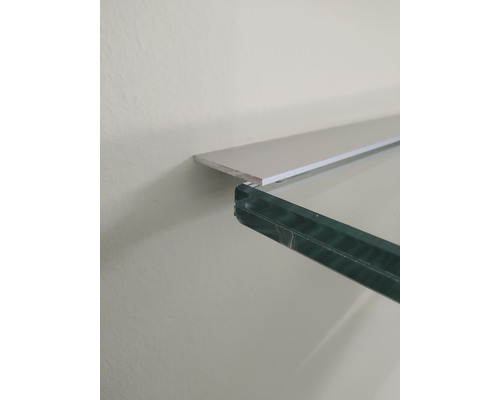 Skleněná police s hliníkovým profilem pro montáž na stěnu
