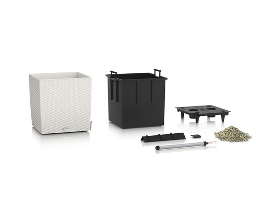 Lechuza Cube Cottage 30 kompletní set s květináčem, vložkou, zavlažovacím systémem a substrátem