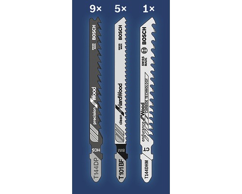 Sada pilových listů do přímočaré pily Bosch na dřevo, 15 kusů