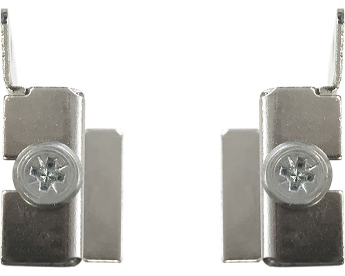 Dva kovové nábytkové závěsy se šrouby