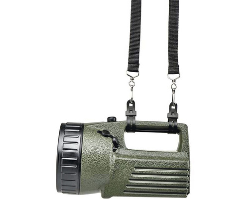 Zelená ruční svítilna s popruhem