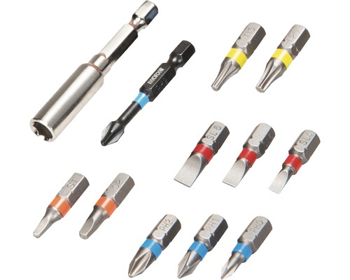 Sada bitů s magnetickým držákem bitů a různými šroubovacími bity