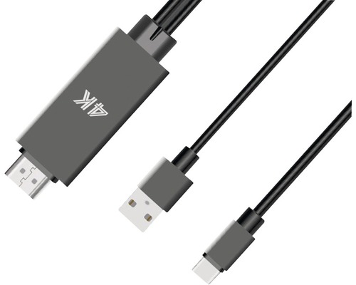 4K adaptér kabel s USB, USB typ C a HDMI konektorem