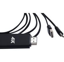 4K HDMI kabel s USB a jack konektorem