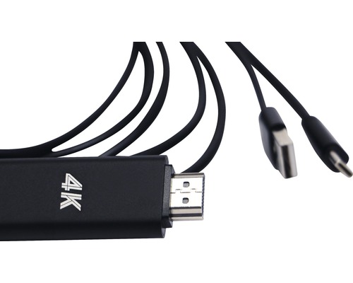 4K HDMI kabel s USB a jack konektorem