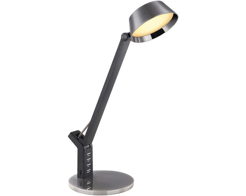 LED stolní lampa Globo 58422B Ursino 8W 450lm 3000-4000-6300K černá stmívatelná s USB vstupy