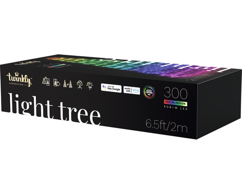 Balení světelného řetězu Twinkly Light Tree s 300 RGBW LED, délkou 2 metry a kompatibilitou s chytrou domácností