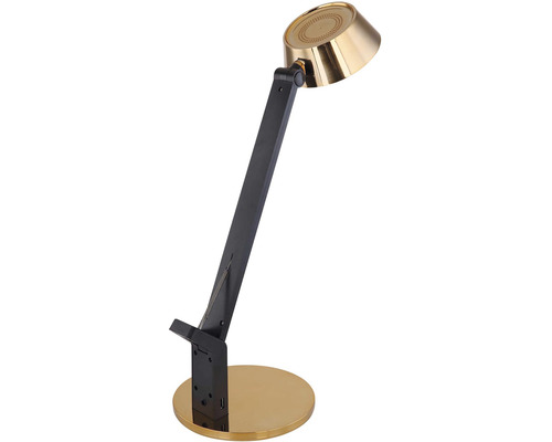 Stolní lampa s nastavitelným ramenem a kulatou základnou