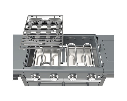 Plynový gril s grilovacím roštem a hořáky z nerezové oceli