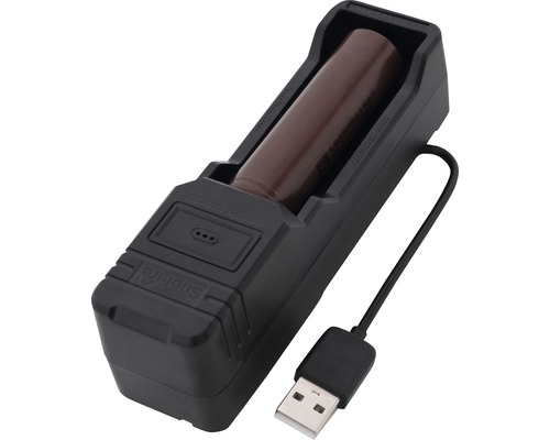 Nabíječka baterií Supfire s USB kabelem a baterií