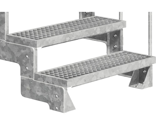 Kovové schodiště se dvěma stupni
