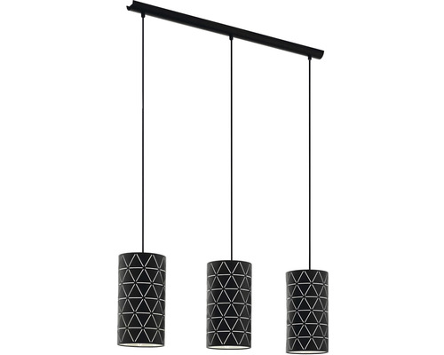 Závěsné svítidlo se třemi žárovkami a geometrickým vzorem pro vnitřní použití