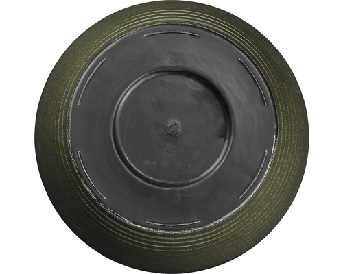 Spodní strana kulatého plastového květináče