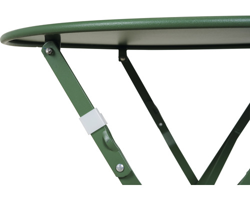 Detail skládacího kovového stolu