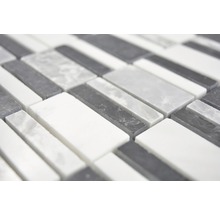 Mozaika z přírodního kamene XNM BC449 30x30 cm černá/bílá/šedá-thumb-1