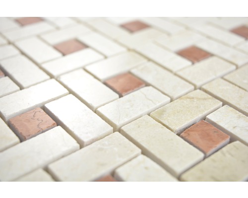 Mozaiková dlaždice s obdélníkovými a čtvercovými kameny