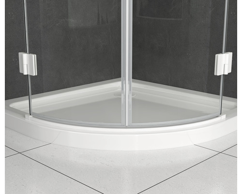 Čtvrtkruhová sprcha basano Romallo 90 x 90 cm barva rámu bílá dekor skla čiré sklo K581BC-WH