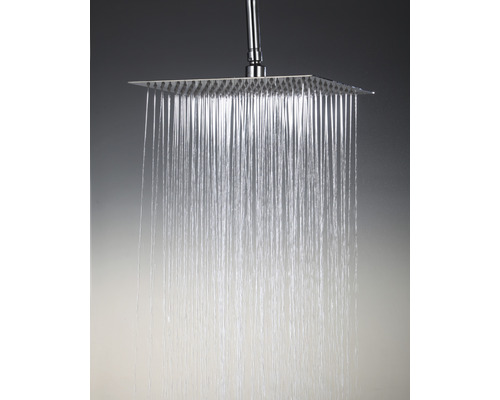 Čtvercová sprchová hlavice s proudem vody