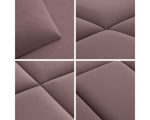 Detail čalouněných stěnových panelů s prošívaným vzorem