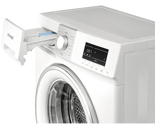 Pračka s otevřenou zásuvkou na prací prostředek