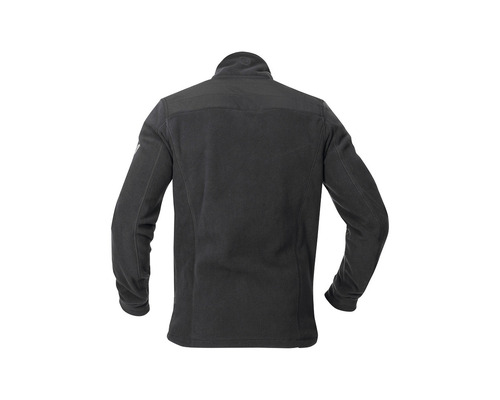 Pohled zezadu na fleecovou bundu s celopropínacím zipem