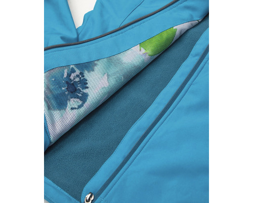 Detail otevřené softshellové bundy s podšívkou