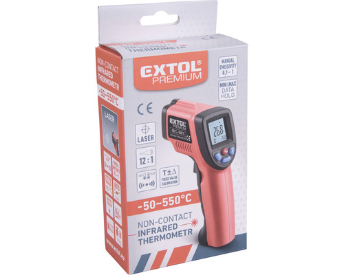 Infračervený teploměr Extol Premium v krabici