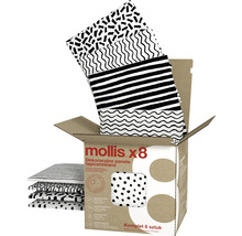 Sada dekorativních čalouněných panelů Mollis s různými vzory v kartonové krabici