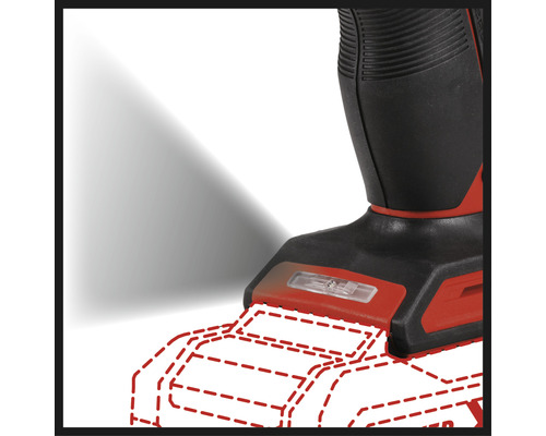 Detail akumulátorového stroje s LED světlem