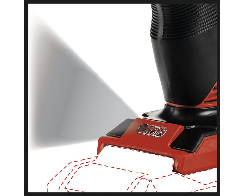 Detailní pohled na akumulátorovou brusku s osvětlením