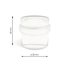 Dveřní zarážka z plastu o rozměrech 30 mm na výšku a 38 mm v průměru