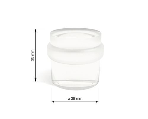 Dveřní zarážka z plastu o rozměrech 30 mm na výšku a 38 mm v průměru